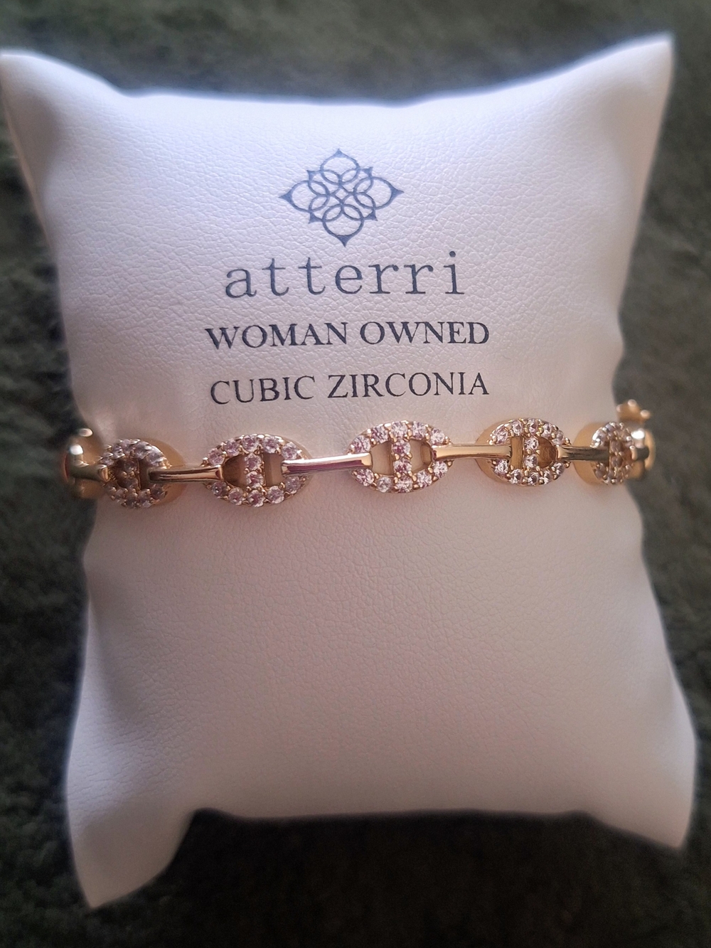 Gold Cubic Zirconia Link Bracelet